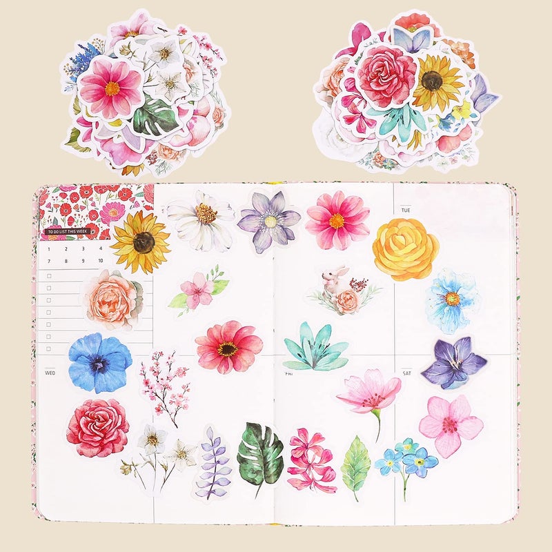 Knaid Flower Stickers Set (360 Pieces) Decorative Assorted Floral Sticker for Scrapbooking Planner Bullet Journals Supplies - Image 5